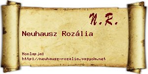 Neuhausz Rozália névjegykártya